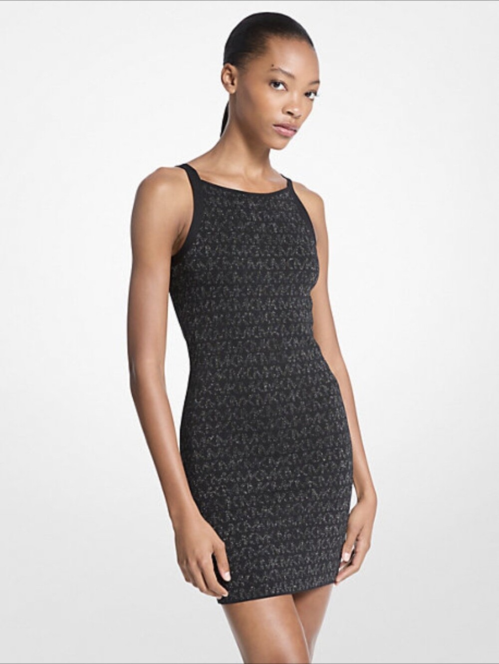 NWT Michael Kors Metallic Logo Jacquard Tank Dress Size medium